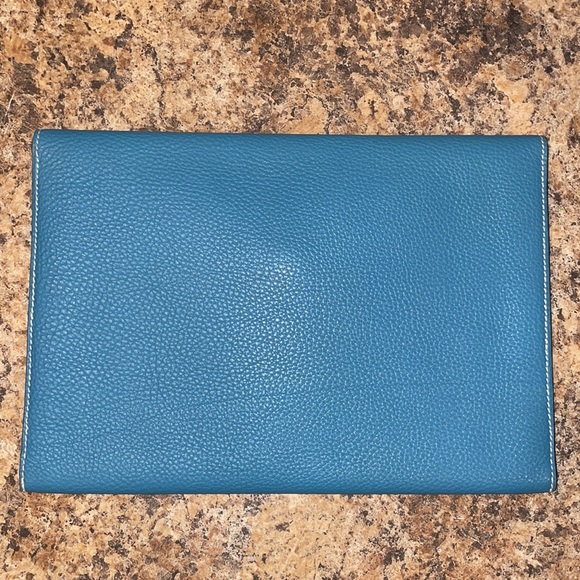 RARE Hermes Pochette Rio Togo Leather in Blue Jean C◼️ - Picture 8 of 8